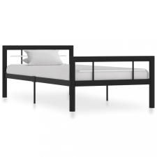 vidaXL fekete és fehér fém ágykeret 100 x 200 cm ágy és ágykellék