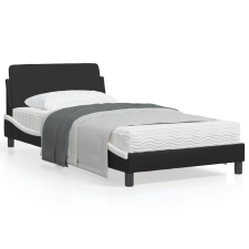 vidaXL fekete és fehér műbőr ágykeret fejtámlával 100x200 cm ágy és ágykellék
