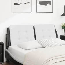 vidaXL fekete és fehér műbőr fejtámla párna 120 cm ágy és ágykellék