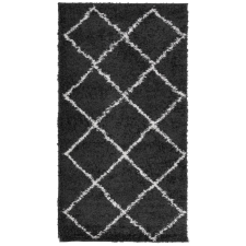 vidaXL fekete és krém hosszú szálú bozontos modern szőnyeg 60x110 cm (375404) lakástextília