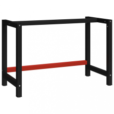 vidaXL fekete és piros fém munkapadváz 120 x 57 x 79 cm bútor
