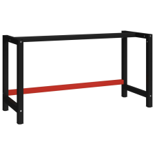 vidaXL Fekete és piros fém munkapadváz 150 x 57 x 79 cm bútor
