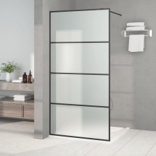 vidaXL fekete ESG tejüveg zuhanyfal 100 x 195 cm kád, zuhanykabin