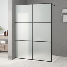 vidaXL fekete ESG tejüveg zuhanyfal 140x195 cm kád, zuhanykabin