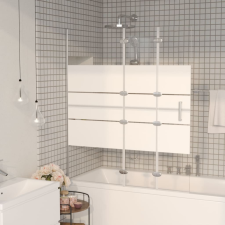 vidaXL Fekete esg zuhany-harmonikaajtó 120 x 140 cm kád, zuhanykabin