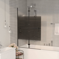vidaXL fekete ESG zuhanykabin összecsukható ajtóval 80 x 140 cm kád, zuhanykabin