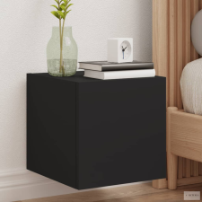 vidaXL Fekete fali TV-szekrény LED-világítással 30,5x35x30 cm bútor