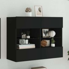 vidaXL fekete fali TV-szekrény LED-világítással 78,5x30x60,5 cm bútor