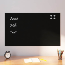 vidaXL fekete falra szerelhető edzett üveg mágnestábla 100 x 60 cm mágnestábla