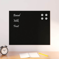 vidaXL fekete falra szerelhető edzett üveg mágnestábla 60 x 50 cm mágnestábla