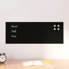 vidaXL fekete falra szerelhető edzett üveg mágnestábla 80 x 30 cm mágnestábla