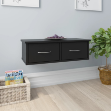 vidaXL Fekete falra szerelhető fiókos polc 60 x 26 x 18,5 cm bútor