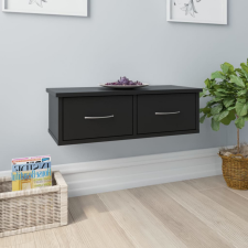 vidaXL fekete falra szerelhető fiókos polc 60 x 26 x 18,5 cm bútor