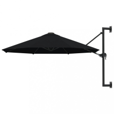 vidaXL fekete falra szerelhető napernyő fémrúddal 300 cm kerti bútor