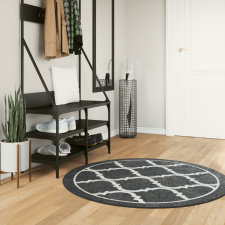 vidaXL Fekete-fehér mosható csúszásgátló szőnyeg ø 120 cm lakástextília