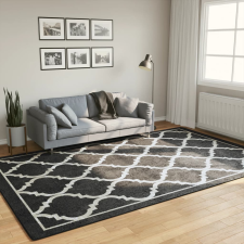 vidaXL Fekete-fehér mosható csúszásgátló szőnyeg 190 x 300 cm lakástextília