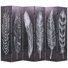 vidaXL Fekete-fehér toll mintás paraván 228 x 170 cm bútor