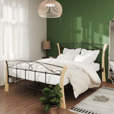 vidaXL fekete fém ágykeret 140 x 200 cm ágy és ágykellék