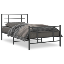 vidaXL fekete fém ágykeret fej- és lábtámlával 100 x 190 cm ágy és ágykellék