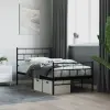 vidaXL fekete fém ágykeret fej- és lábtámlával 100 x 190 cm
