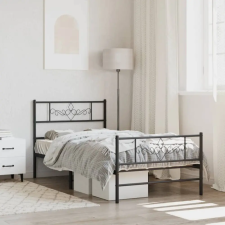 vidaXL fekete fém ágykeret fej- és lábtámlával 100 x 190 cm ágy és ágykellék