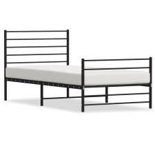 vidaXL Fekete fém ágykeret fej- és lábtámlával 107 x 203 cm ágy és ágykellék