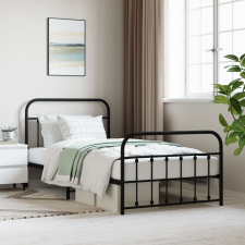 vidaXL fekete fém ágykeret fej- és lábtámlával 107 x 203 cm ágy és ágykellék