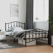 vidaXL fekete fém ágykeret fej- és lábtámlával 107 x 203 cm ágy és ágykellék