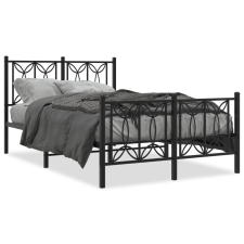 vidaXL fekete fém ágykeret fej- és lábtámlával 120 x 190 cm ágy és ágykellék