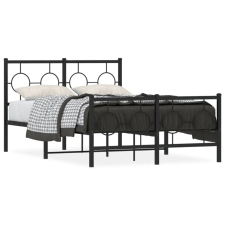 vidaXL Fekete fém ágykeret fej- és lábtámlával 120 x 190 cm ágy és ágykellék