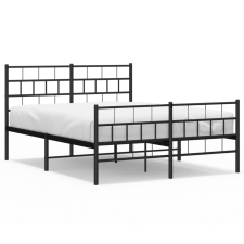 vidaXL fekete fém ágykeret fej- és lábtámlával 120 x 190 cm (355674) ágy és ágykellék