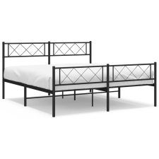 vidaXL fekete fém ágykeret fej- és lábtámlával 120 x 190 cm (372292) ágy és ágykellék