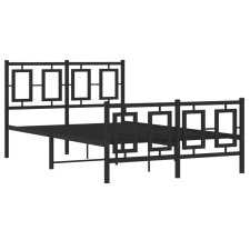 vidaXL fekete fém ágykeret fej- és lábtámlával 120 x 190 cm (374256) ágy és ágykellék
