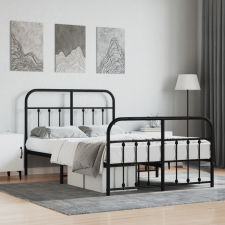 vidaXL fekete fém ágykeret fej- és lábtámlával 120 x 200 cm ágy és ágykellék