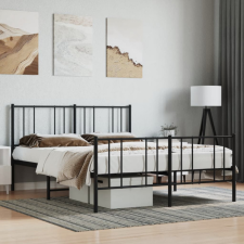 vidaXL fekete fém ágykeret fej- és lábtámlával 120 x 200 cm ágy és ágykellék