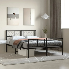 vidaXL fekete fém ágykeret fej- és lábtámlával 120 x 200 cm ágy és ágykellék
