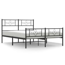vidaXL fekete fém ágykeret fej- és lábtámlával 120 x 200 cm (355283) ágy és ágykellék