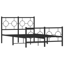 vidaXL fekete fém ágykeret fej- és lábtámlával 120 x 200 cm (376242) ágy és ágykellék