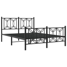 vidaXL fekete fém ágykeret fej- és lábtámlával 135 x 190 cm ágy és ágykellék
