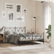 vidaXL fekete fém ágykeret fej- és lábtámlával 140 x 200 cm ágy és ágykellék