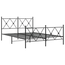 vidaXL fekete fém ágykeret fej- és lábtámlával 140 x 200 cm (376521) ágy és ágykellék