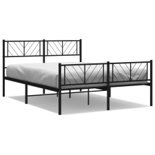 vidaXL fekete fém ágykeret fej- és lábtámlával 150 x 200 cm (372199) ágy és ágykellék