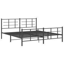 vidaXL fekete fém ágykeret fej- és lábtámlával 180 x 200 cm (355583) ágy és ágykellék