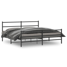 vidaXL fekete fém ágykeret fej- és lábtámlával 183 x 213 cm ágy és ágykellék