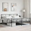 vidaXL fekete fém ágykeret fej- és lábtámlával 183 x 213 cm