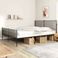 vidaXL fekete fém ágykeret fej- és lábtámlával 193 x 203 cm ágy és ágykellék