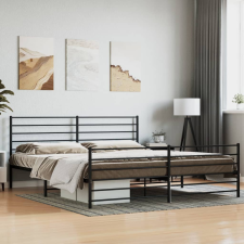 vidaXL fekete fém ágykeret fej- és lábtámlával 193 x 203 cm ágy és ágykellék