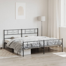 vidaXL fekete fém ágykeret fej- és lábtámlával 193 x 203 cm ágy és ágykellék