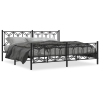 vidaXL fekete fém ágykeret fej- és lábtámlával 193 x 203 cm