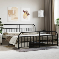 vidaXL fekete fém ágykeret fej- és lábtámlával 193 x 203 cm ágy és ágykellék